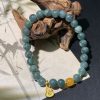 翡翠蓝水手串6mm搭配S925