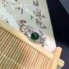 冰种帝王绿铜镶豪镶蛋面翡翠戒指