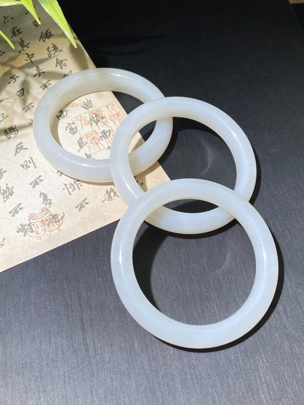和田玉白玉手镯52-53