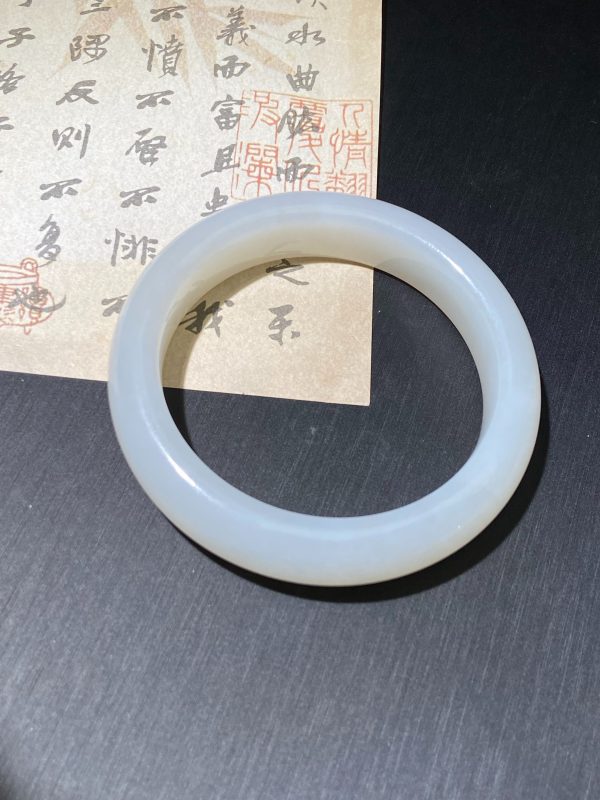 和田玉白玉手镯52-53